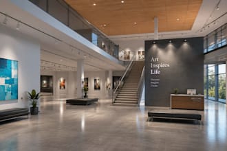 create realistic virtual school or art gallery for spatial io or framevr mv