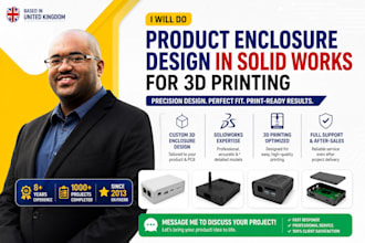 do product enclosure design in solid works for 3d printing