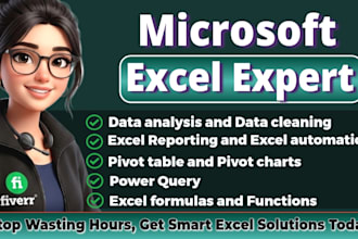clean, format excel data, pivot tables, and power query