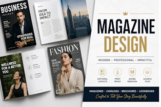 design a professional magazine catalog brochure or lookbook