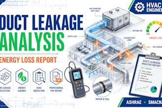 perform hvac duct leakage analysis and energy loss report