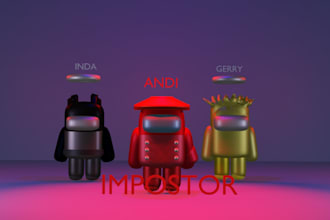 create 3d game style character scene in blender