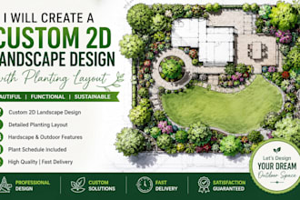 create a custom 2d landscape design with planting layout in UK