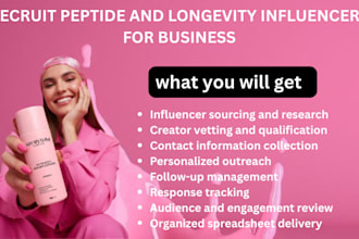 recruit peptide and longevity influencers for business