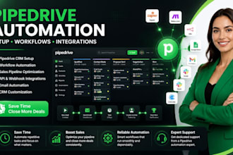 setup pipedrive CRM, automate workflows and integrate zapier, make or n8n