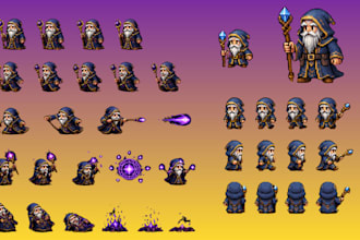 do pixel art character sprite sheet pixel art animation, video game art