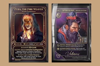 card game art board game design rulebook design trading card game board game art