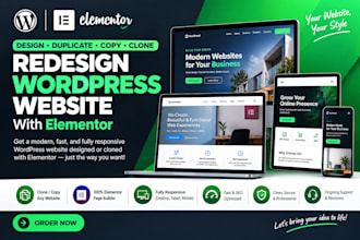 design, redesign, clone or recreate your wordpress website with elementor