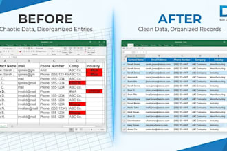 do excel data cleaning, formatting, and csv deduplication