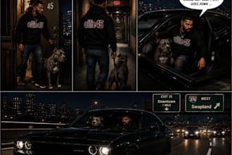 create comics, brand identity, marketing and more
