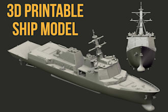 build scale miniature warship rc ship model boat hull stl 3d print model