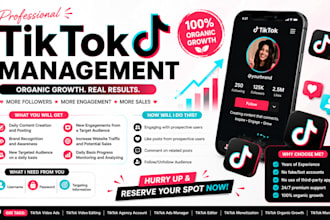 manage tiktok promotion, grow tiktok and tiktok monetization