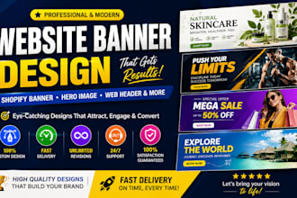 design  shopify banner, etsy banner, hero image, web banner