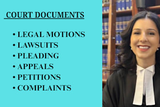 provide expert legal drafting for motions, petitions, and lawsuits