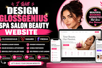 design glossgenius spa salon beauty website vagaro fresha booking website