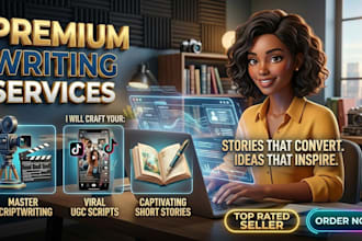 write youtube podcasts ads ugc vsl drama social media script, explainer scripts