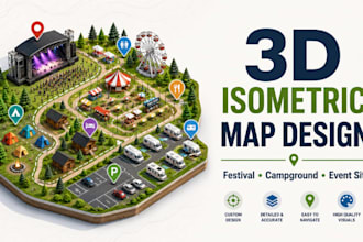 draw rv park map and campground map in vector illustrator