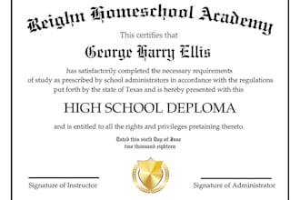 design high school, college or university transcript, diploma certificate, ged