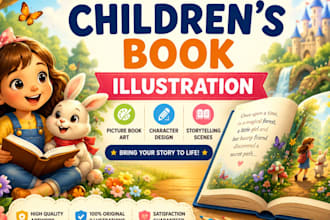 create beautiful children story book illustration and picture book art