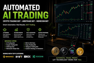 build automated ai trading bot, crypto trading bot, arbitrage bot, memecoin bot