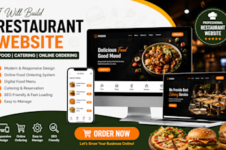 build modern restaurant food catering website with online ordering and food menu