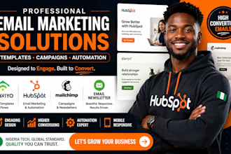 klaviyo email template hubspot email marketing newsletter mailchimp campaign va