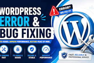 fix wordpress critical errors bugs and technical issues