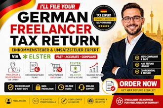 file german freelancer taxreturn  einkommensteuer umsatzsteuer expert via elster