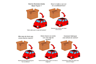 send a DIY cardboard car guide in your language