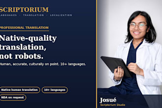 translate english spanish french german and 7 languages professionally