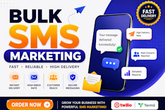 send bulk sms marketing, text message, blast bulk email campaign, and bulk sms