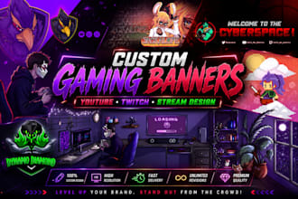design a youtube banner, a twitch banner,