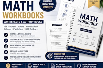 design math worksheet, workbook page, lead magnet, PDF, latex formatted document