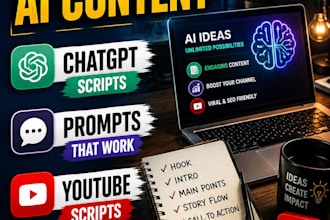 create ai content, chatgpt prompts, youtube scripts