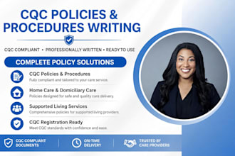 write cqc policies and procedures for home care, domiciliary care, and supported