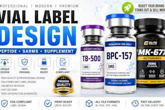 do vial label design , peptide sarms, peptide label and supplement label design
