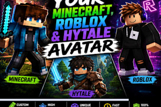 draw and design your minecraft, roblox and hytale avatar