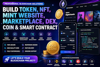 build token nft mint website smart contract nft marketplace dex, coin,contract