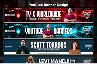 design attractive youtube banner logo channel art gaming twitch banner thumbnail