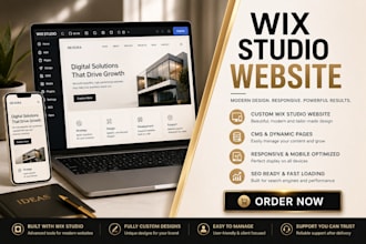 build custom wix studio business website with cms, redesign wix studio website