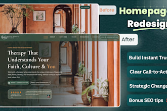 design, redesign a website, homepage or landing page in figma