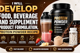 develop food, beverage and supplement product formulation, protein powder recipe