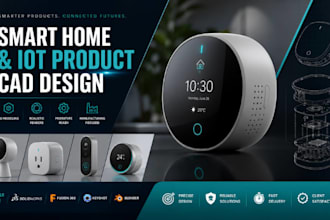 do smart home cad design, iot device 3d model, product rendering
