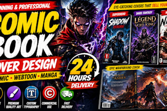 design a stunning comic book webtoon or manga cover in 24hrs