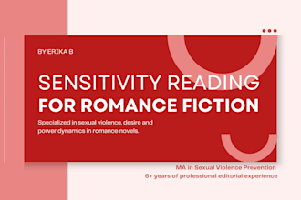 beta read and sensitivity read your romance manuscript