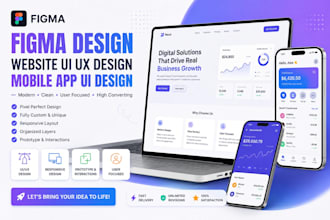 do figma design, figma website UI UX design, and mobile app UI design