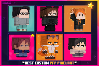 draw your minecraft skin in my unique pixel art style