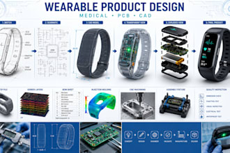 design smart wearable device, pcb, cad enclosure and 3d prototype