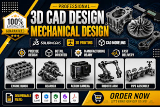 3d cad design industrial product design mechanical cad modeling 3d printing file