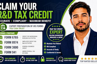 file r d tax credit form 6765, 8974, 3800 and amend form 941